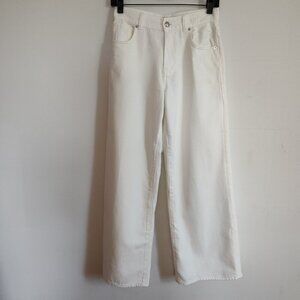 Ladies SZ 25P Madewell Tile White Superwide-Leg Jean